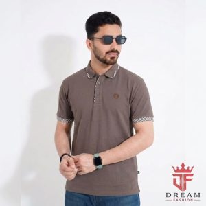 প্লেন পোলো টি-শার্ট অ্যাশ ব্রাউন