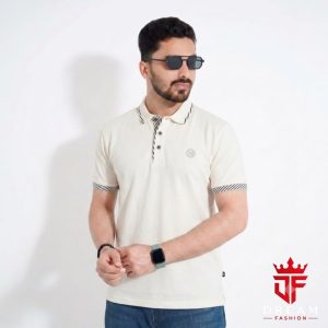 প্লেন পোলো টি-শার্ট  অফ- হোয়াইট